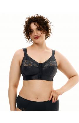 Бюстгальтер застежка спереди SERMIJA 19025 Agatha без косточек (Черный)