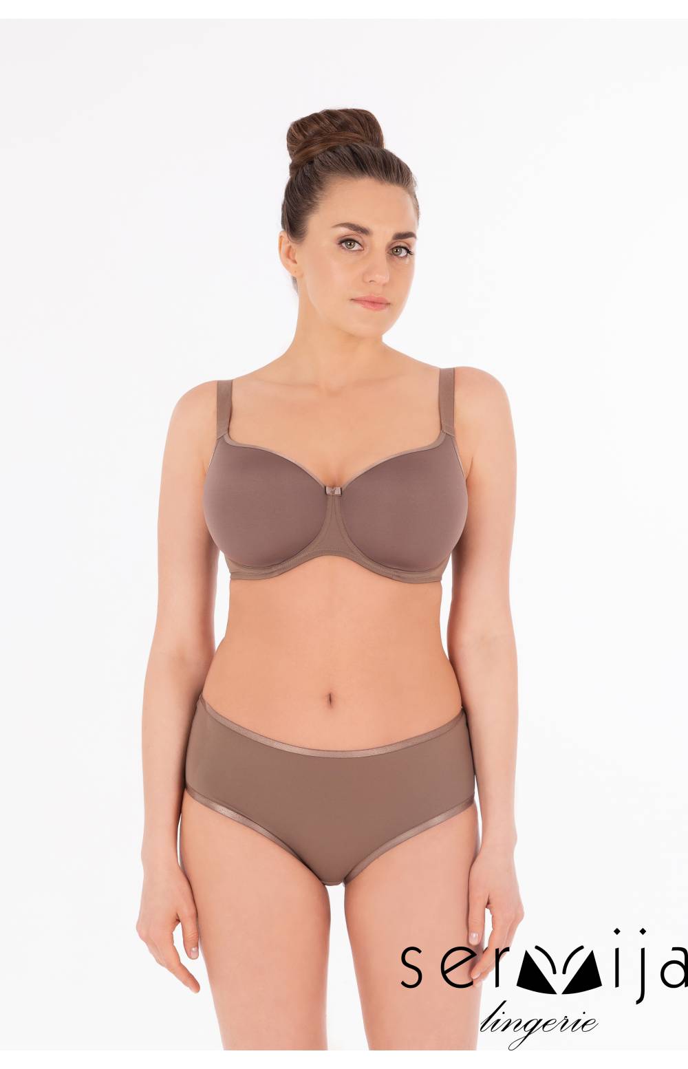 Бюстгальтер с гладкой чашкой SERMIJA 16916 SPACER на косточках (Коричневый)