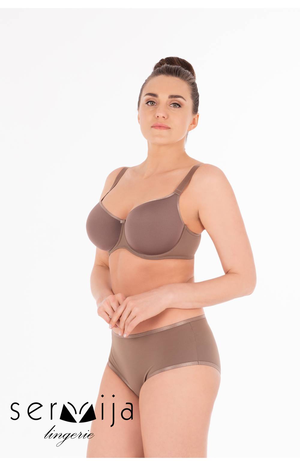 Бюстгальтер с гладкой чашкой SERMIJA 16916 SPACER на косточках (Коричневый)