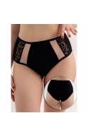 Трусы с высокой посадкой SERMIJA 4825 (Черно - Бежевый)