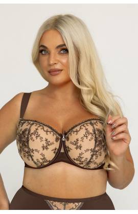 Бюстгальтер с вышивкой мягкая чашка Kris Line MOCCA Halfcupsoft на косточках (Мокка)