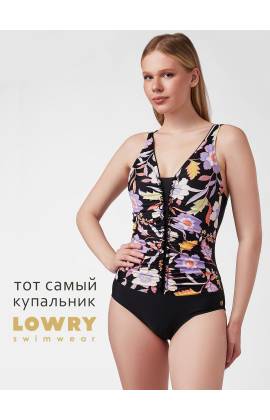 Купальник слитный LOWRY LSS 550 (Черный , цветы)