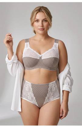 Бюстгальтер хлопок VALMIRA 1101 ROZE с мягкой чашкой без косточек (Кофейный в горошек)